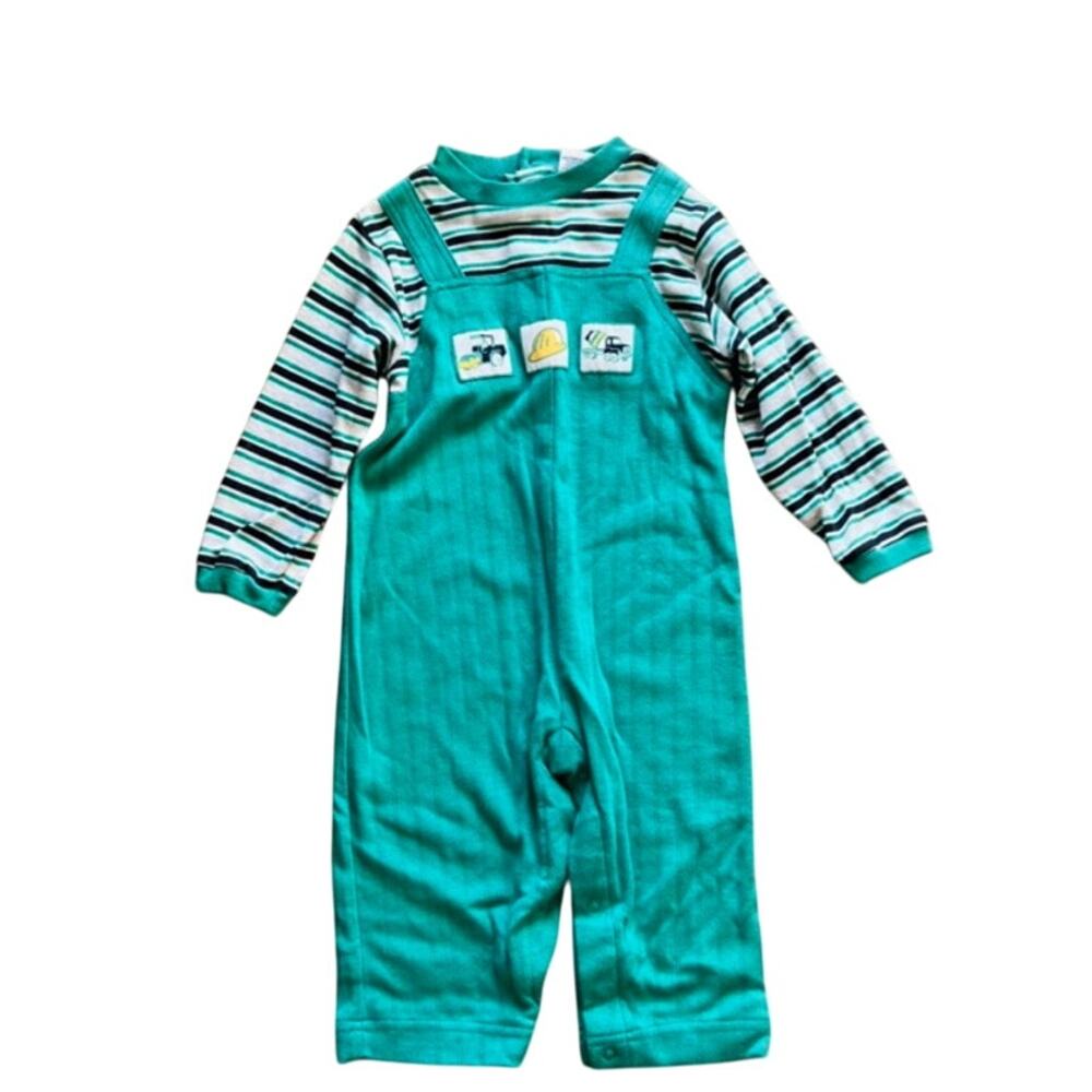 MyPal Green Striped Long Sleeve Jumper One-Piece – 18 Months
